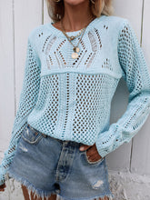 Load image into Gallery viewer, Round Neck Openwork Sweater
