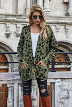 Load image into Gallery viewer, Leopard Longline Cardigan with Pockets
