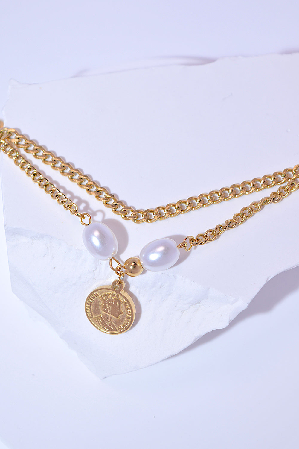 Double-Layered Coin Charm Bracelet