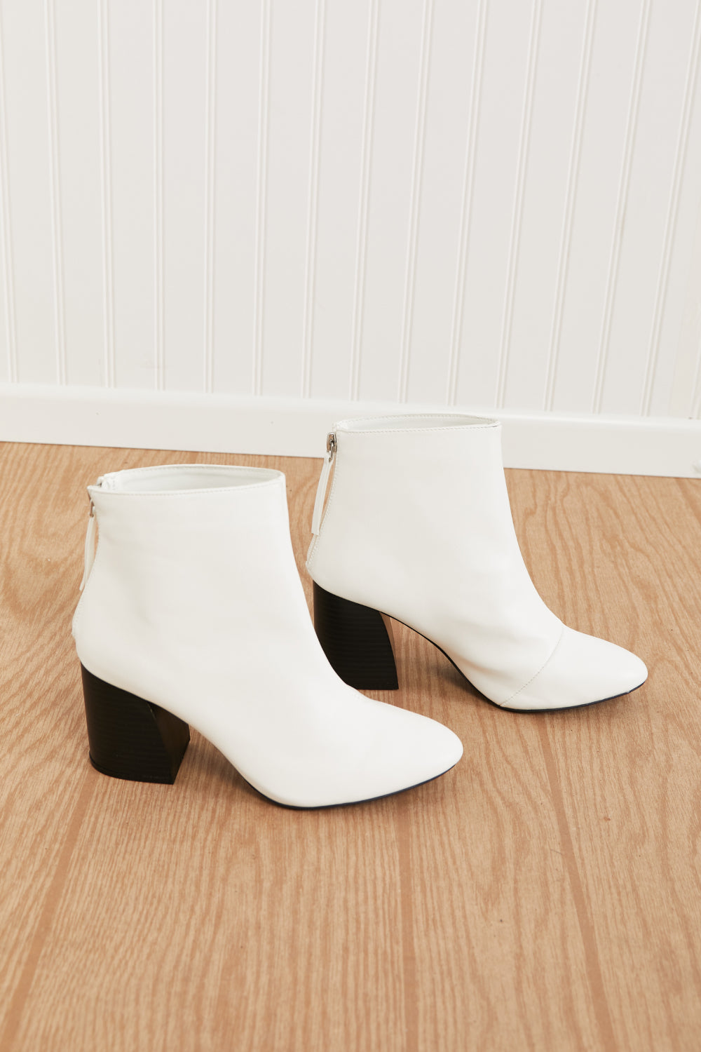 Qupid Walk the Line Pointed Toe Ankle Booties