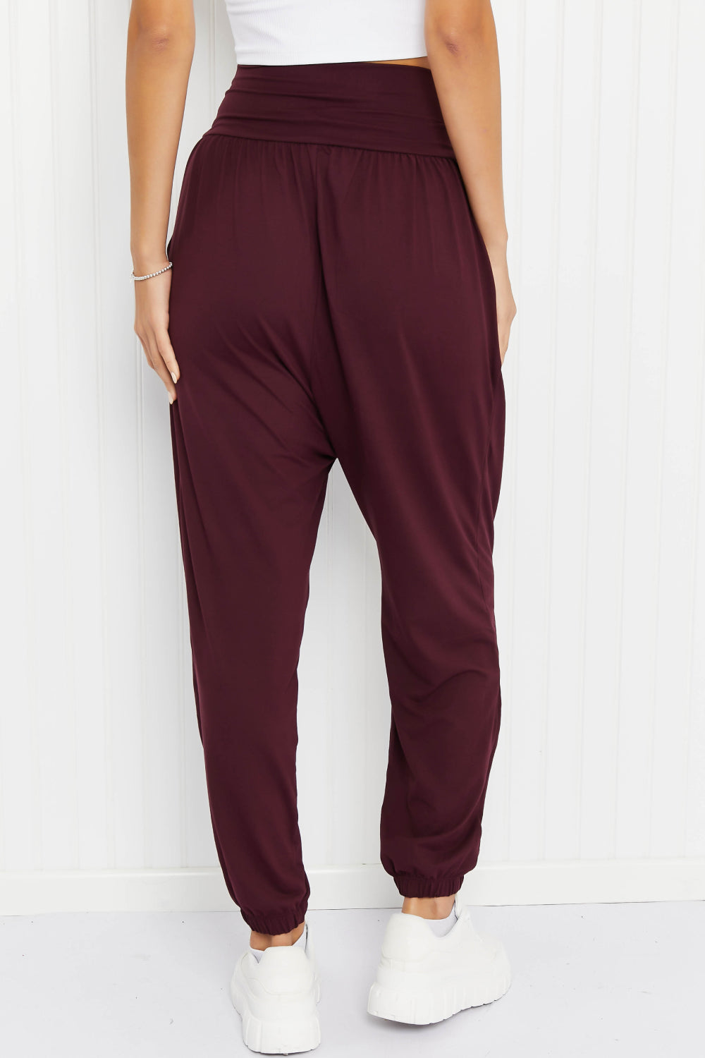 Rae Mode Full Size Deep Breaths Pleated Harem Joggers