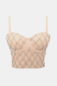 Grid Rhinestone Bustier