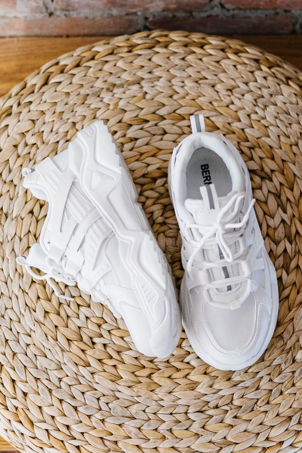 Berness Running Late Chunky Sole Athletic Sneakers in White