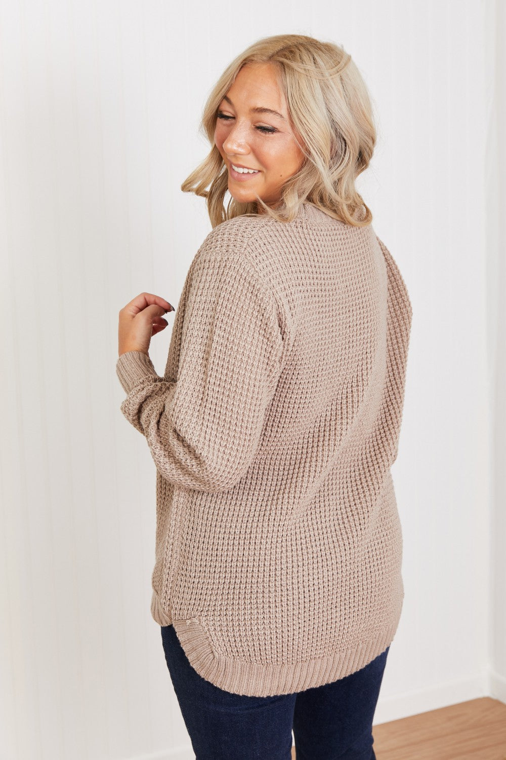 Zenana Autumn is Calling Full Size Waffle Knit Sweater