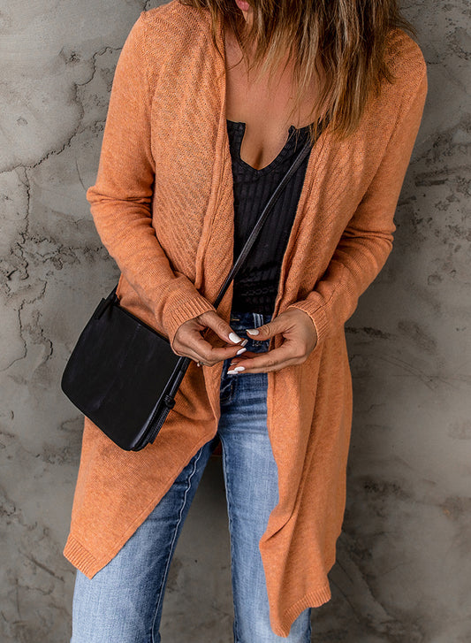 Ribbed Open Front Cardigan