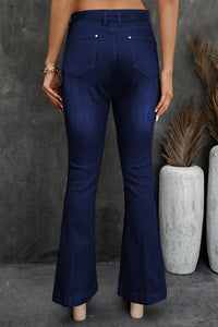 Belted Bell Bottom Jeans