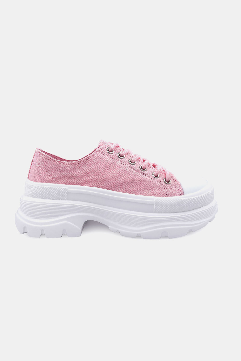 Berness Platform Lace-Up Sneakers in Pink