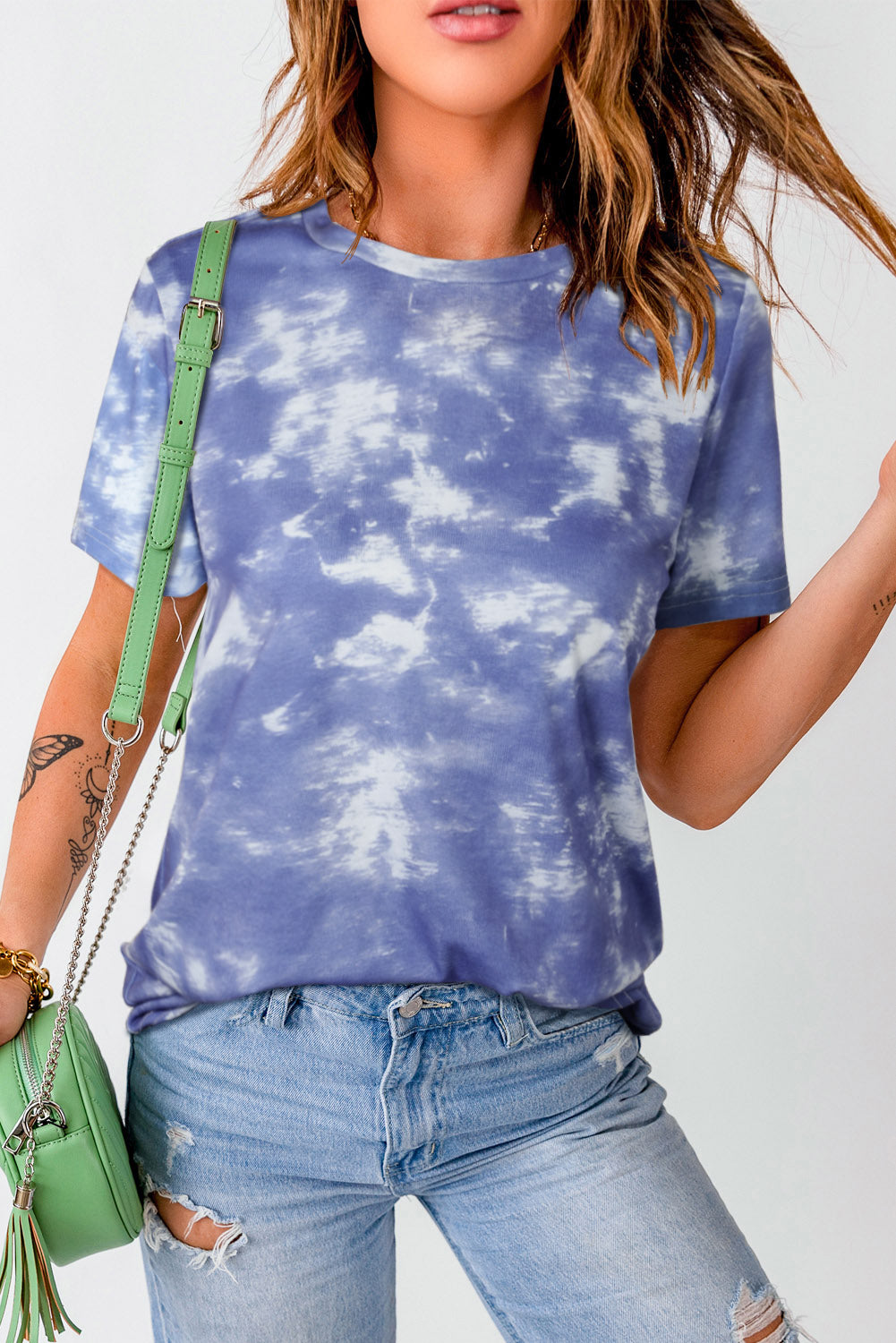 Tie-Dye Round Neck Short-Sleeve Tee