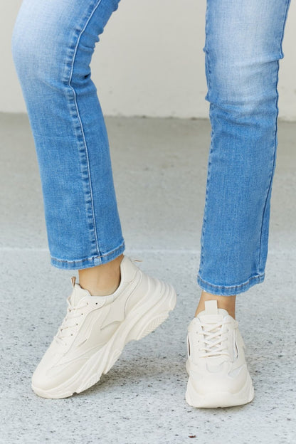 Qupid Let's Crush It Chunky Sole Lace-Up Sneakers