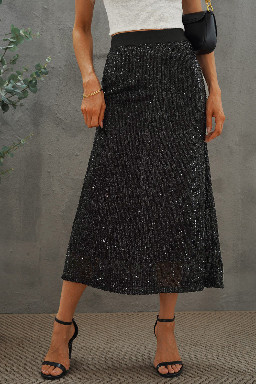 Sequin High Waist Skirt