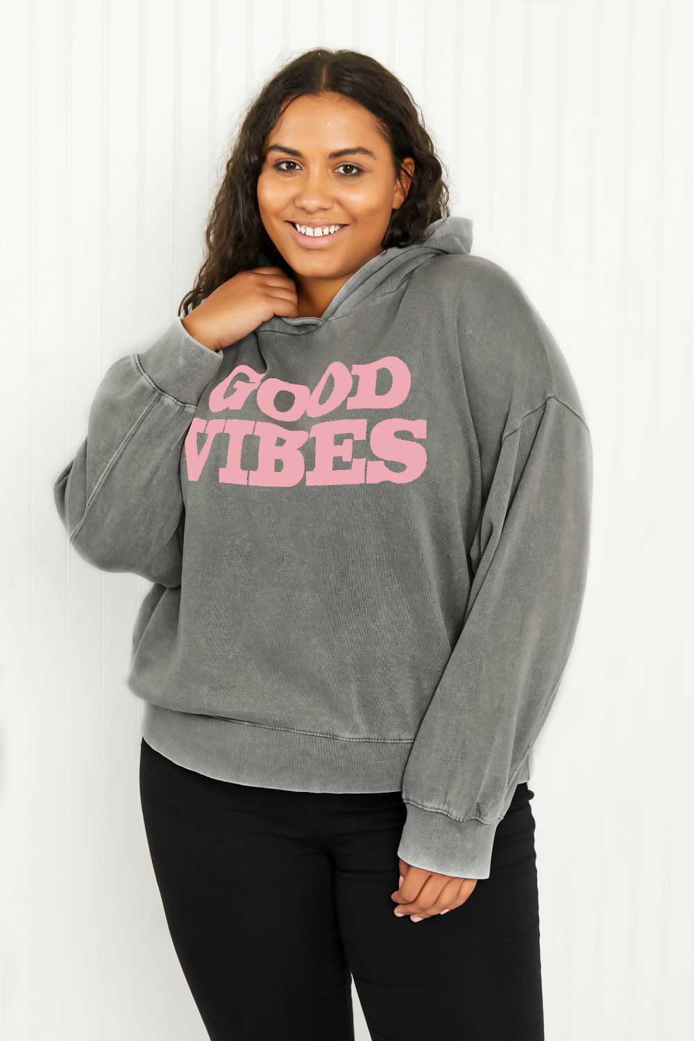 Sew In Love Good Vibes Full Size Hoodie