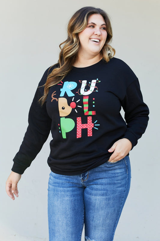 TEES2URDOOR Full Size Christmas Graphic Round Neck Sweatshirt