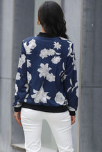 Load image into Gallery viewer, Floral Zip Up Crewneck Bomber Jacket
