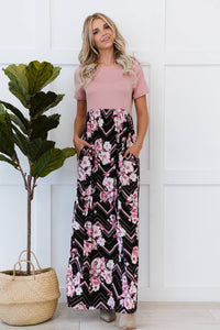 P & Rose Love Deeply Full Size Two-Tone Floral Maxi Dress