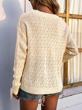 Load image into Gallery viewer, Openwork Dropped Shoulder Sweater
