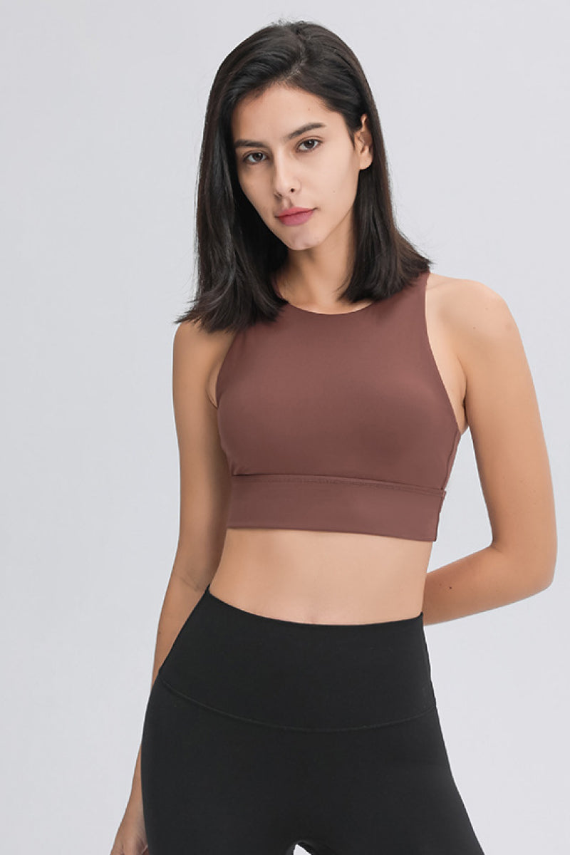 Cut Out High Neck Sports Bra