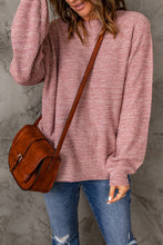 Load image into Gallery viewer, Heathered Dropped Shoulder Round Neck Sweater
