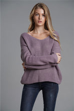 Load image into Gallery viewer, Twist Detail Rib-Knit Reversible Sweater
