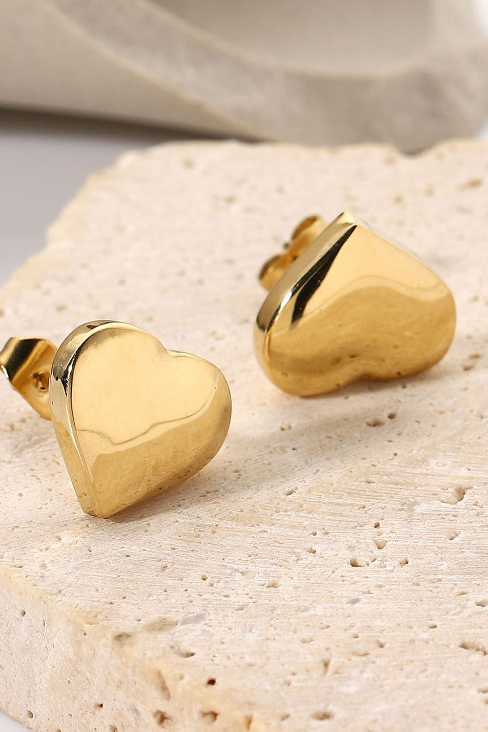 Stainless Steel Heart Stud Earrings