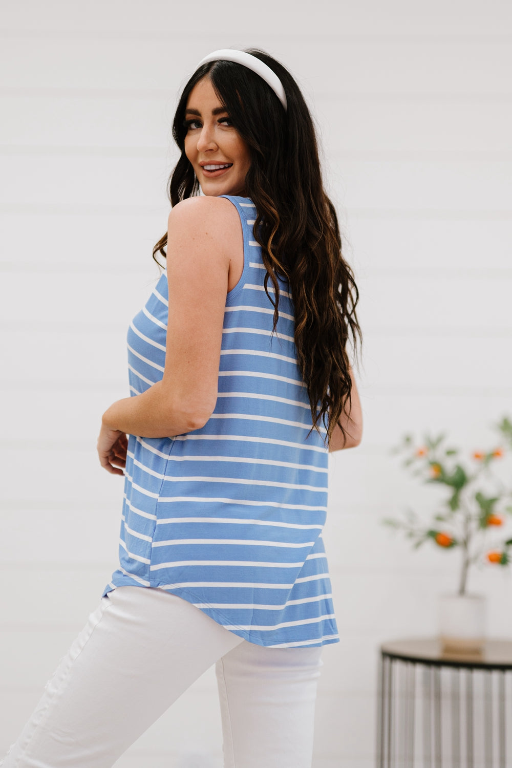 Zenana San Francisco Stroll Full Size Striped Tank