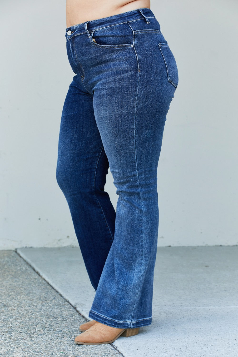 RISEN Full Size Two-Tone Bootcut Jeans