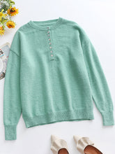 Load image into Gallery viewer, Half Button Long Sleeve Henley Sweater
