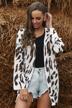 Load image into Gallery viewer, Leopard Bell Sleeve Open Front Knit Cardigan
