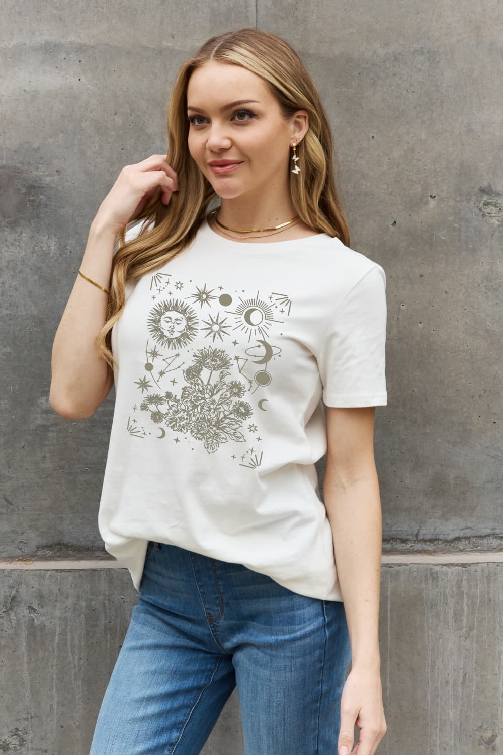 Simply Love Celestial Graphic Short Sleeve Cotton Tee