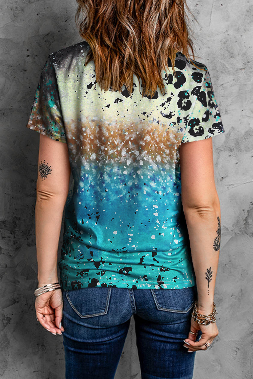 Tie-Dye Leopard Short Sleeve Tee