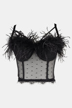 Load image into Gallery viewer, Feather Trim Swiss Dot Bustier
