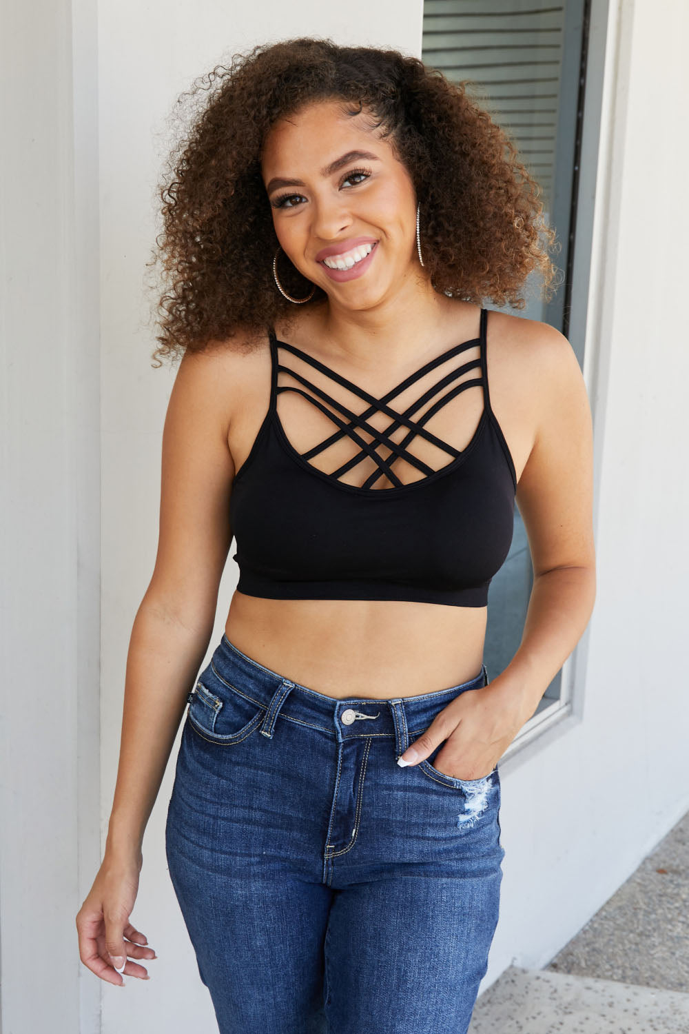 Zenana Weekend Ready Full Size Strappy Bralette