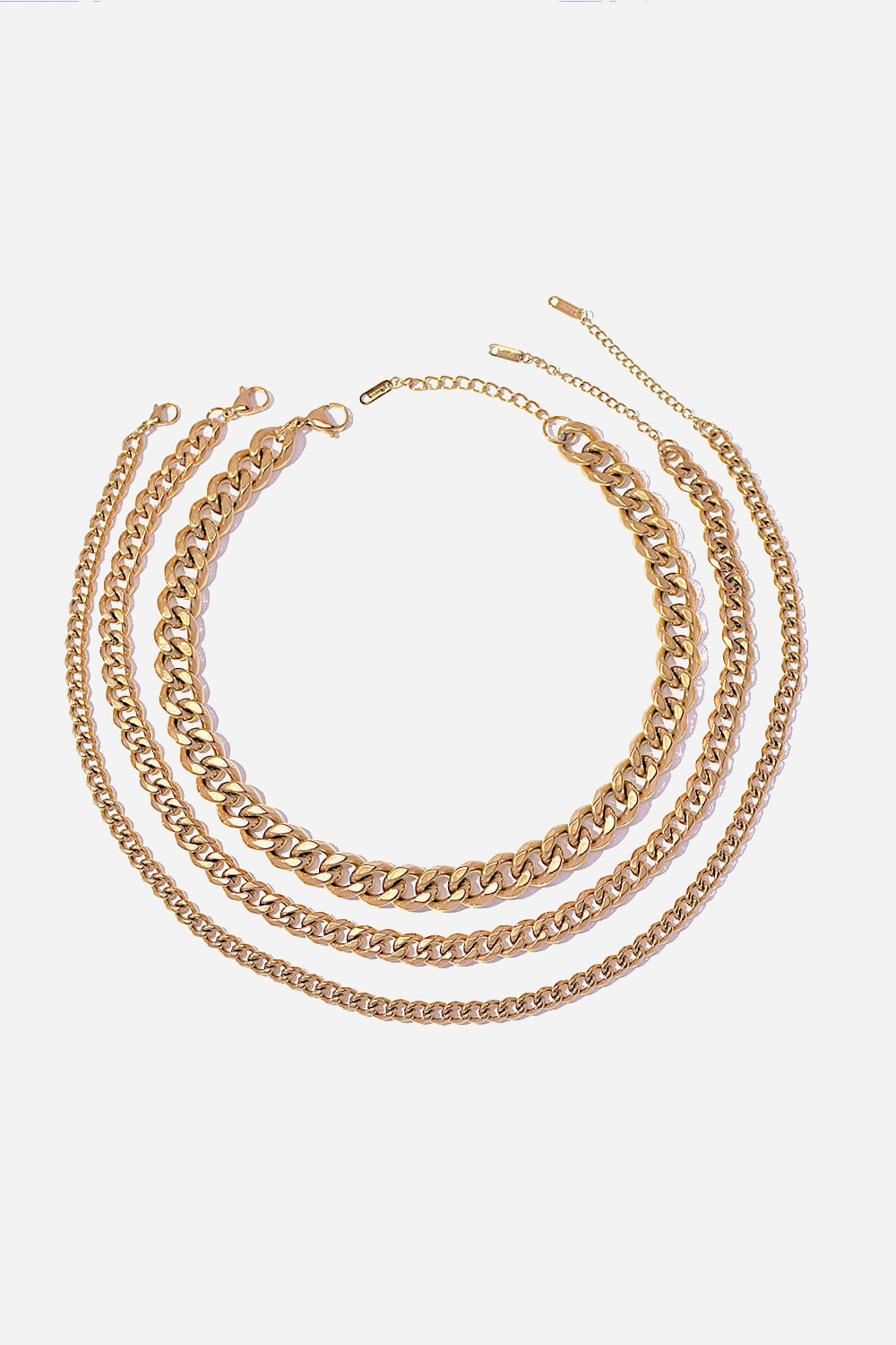 Keeps Getting Better Curb Chain Three-Piece Necklace Set