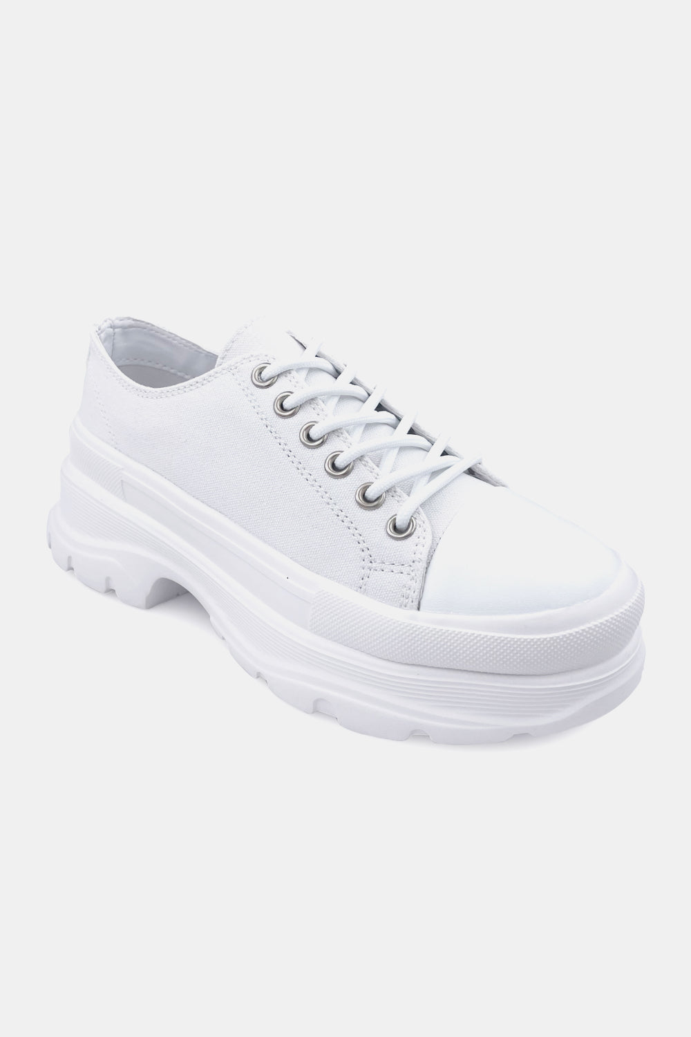 Berness Platform Lace-Up Sneakers in White