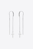 925 Sterling Silver Cross Threader Earrings