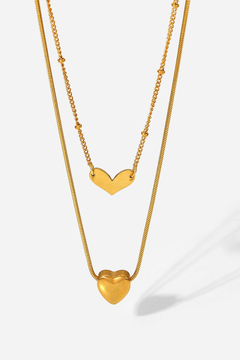 Heart-Stopper Double-Layered Heart Pendant Necklace