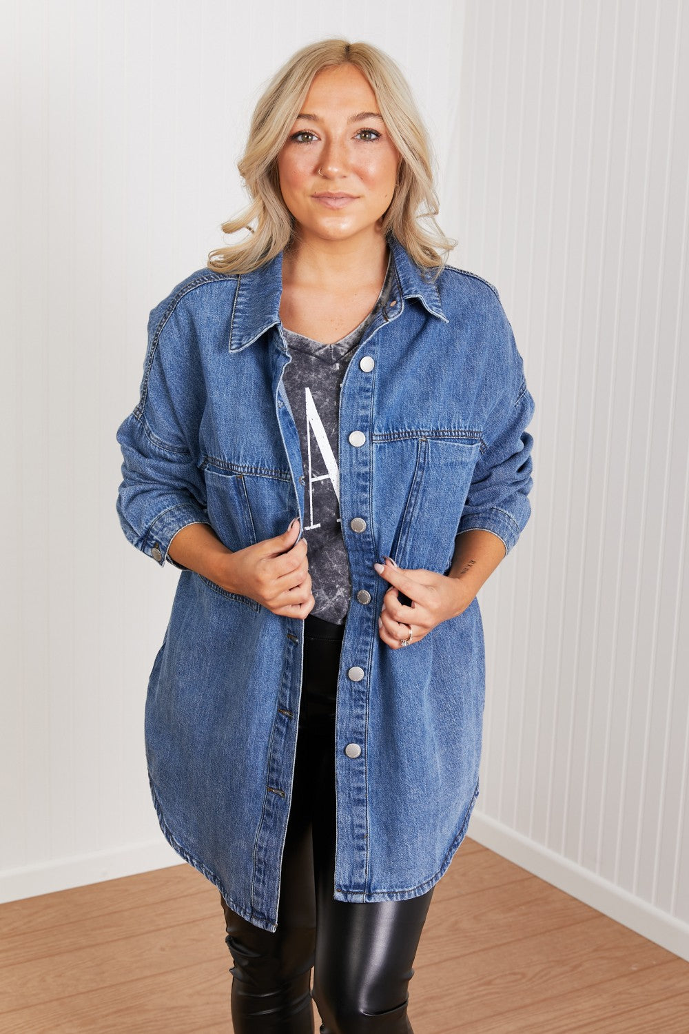 RISEN Jessica Denim Shacket