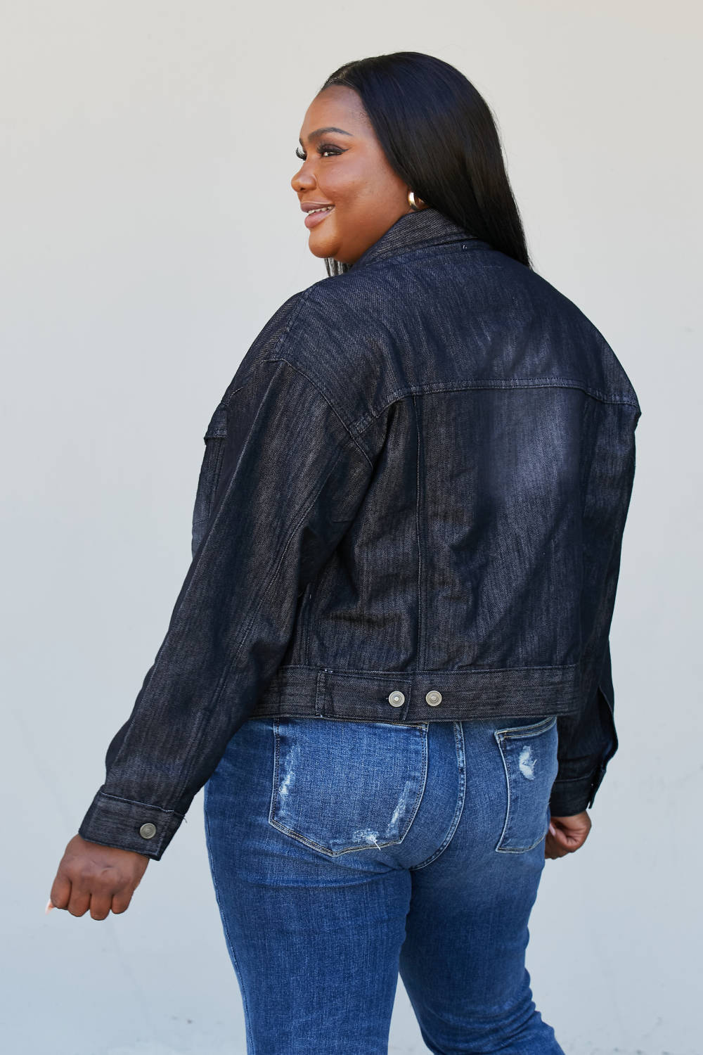 Sew In Love Full Size Collared Denim Jacket