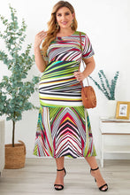 Load image into Gallery viewer, Plus Size Rainbow Stripe Fishtail Dress
