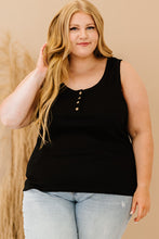 Load image into Gallery viewer, Plus Size Quarter Button Ribbed Tank
