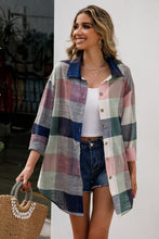 Load image into Gallery viewer, Buffalo Plaid Button Down Tunic Shirt
