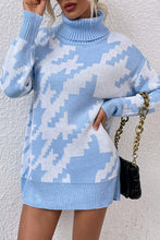 Load image into Gallery viewer, Houndstooth Long Sleeve Turtleneck Sweater
