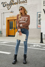 Load image into Gallery viewer, Graphic Round Neck Dropped Shoulder Sweater
