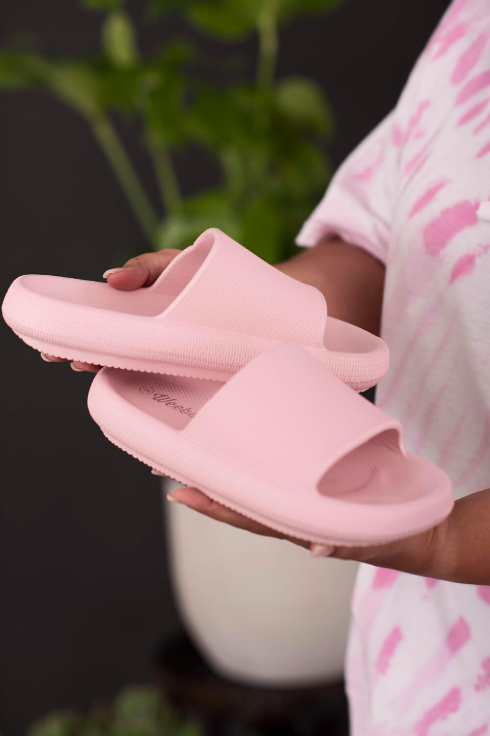 WeeBoo Go All Out Slide-On Sandals in Pink