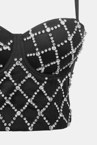 Grid Rhinestone Bustier