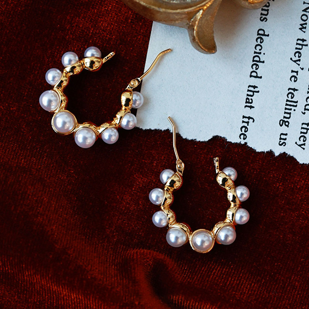 Blooming Beauties Pearl Hoop Earrings