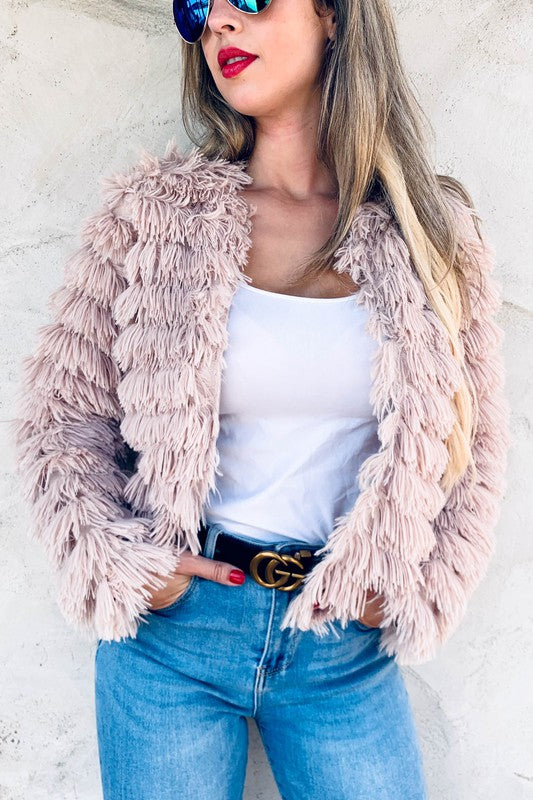 Amoli Faux Fur Fringe Jacket