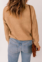 Load image into Gallery viewer, Mixed Knit Round Neck Sweater
