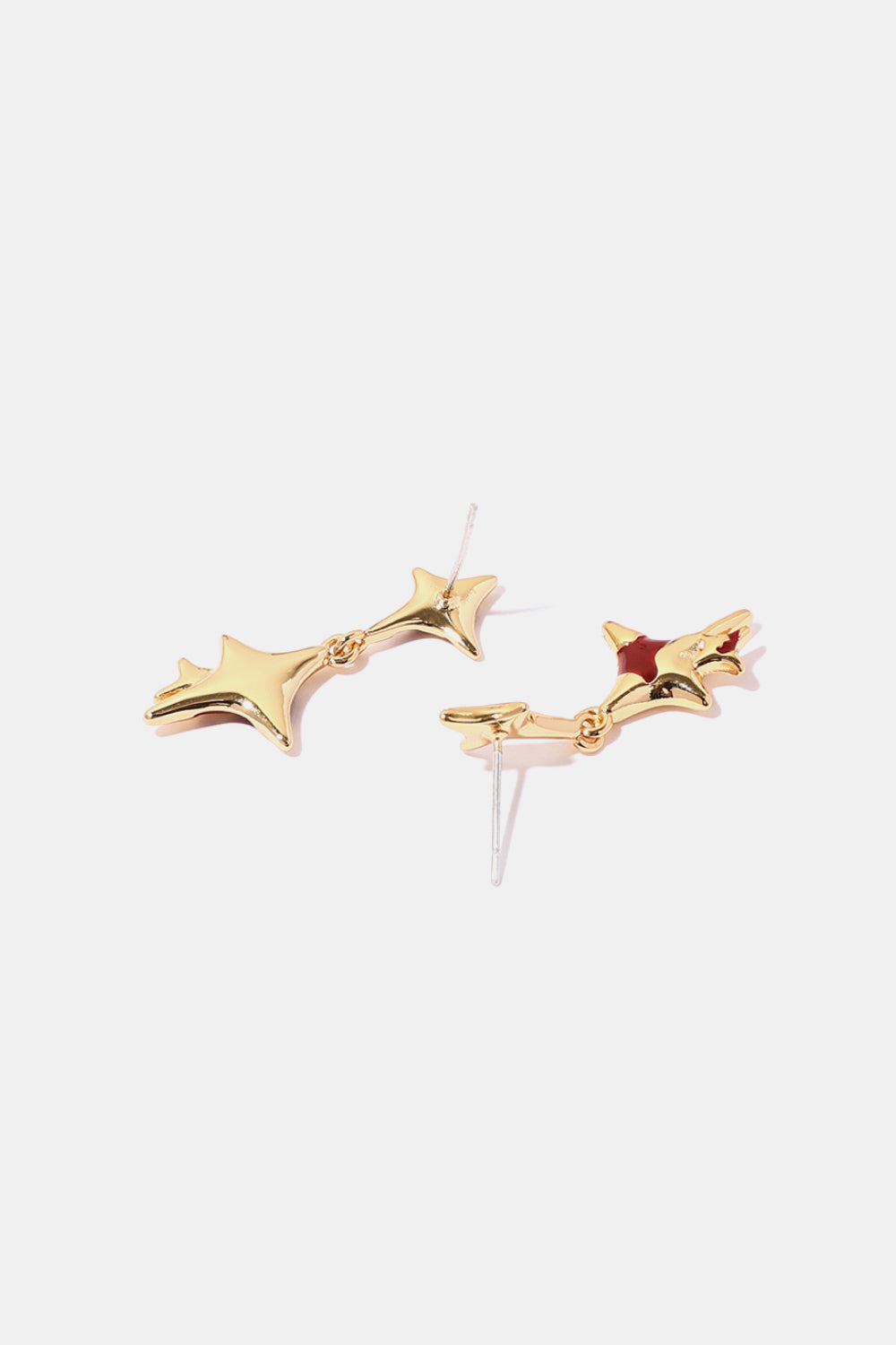 Four-Pointed Star Drop Earrings