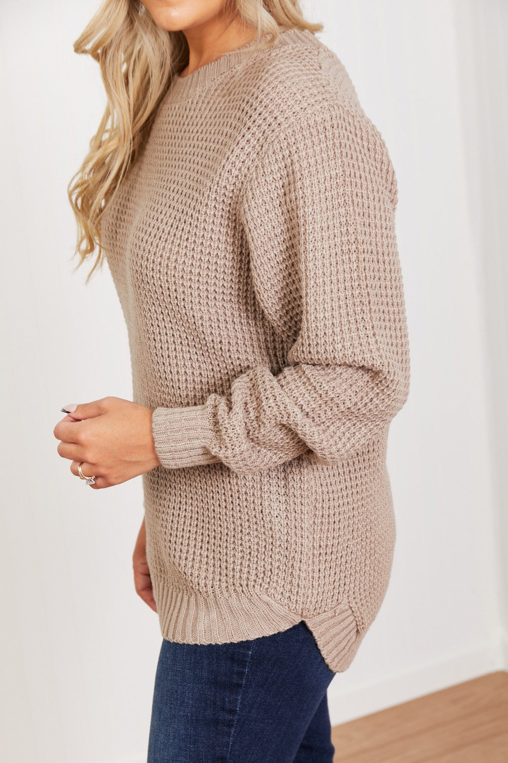 Zenana Autumn is Calling Full Size Waffle Knit Sweater