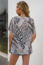 Load image into Gallery viewer, Mixed Animal Print V-Neck Tee
